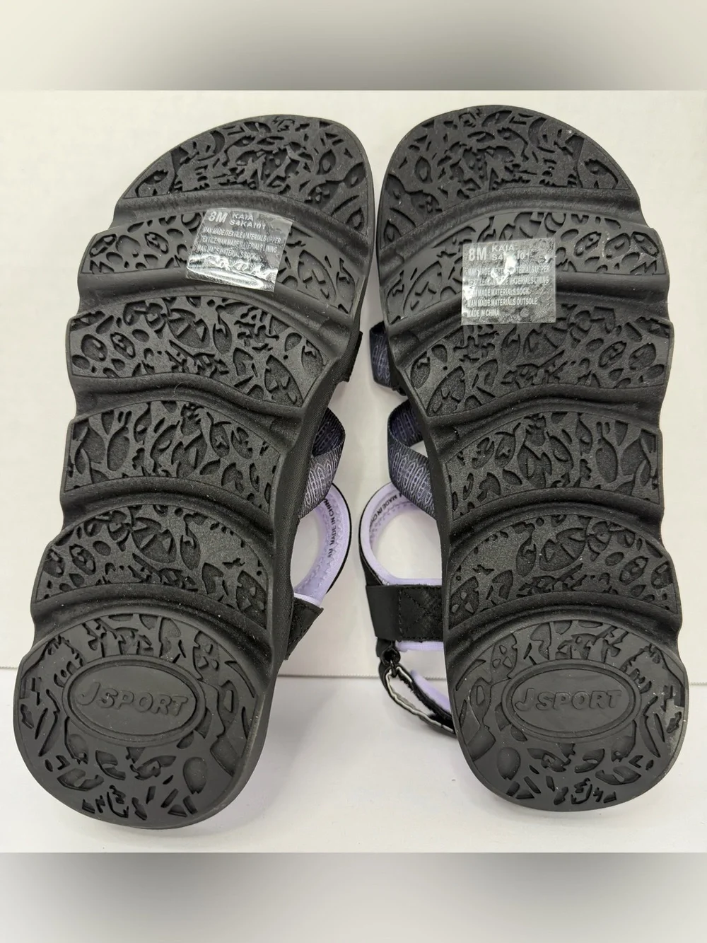 JSport Trail Walking Sandals Purple Black Outdoor Comfort Size 8